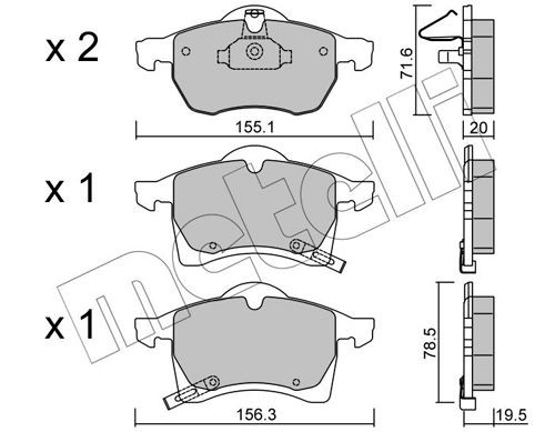 METELLI 22-0258-0: Piduriklotsid