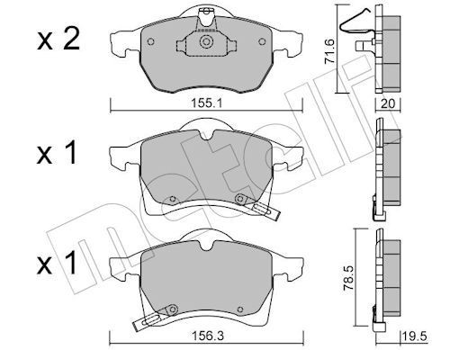 METELLI 22-0258-0: Plăcuțe de frână