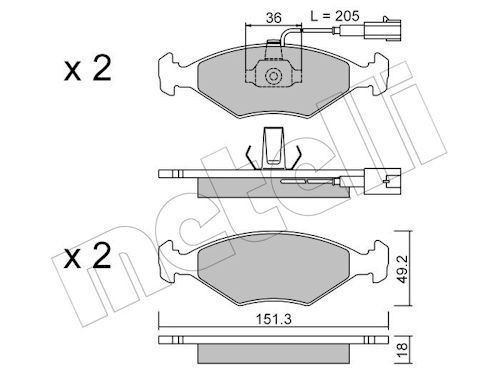 METELLI 22-0273-0: Plaquettes de frein