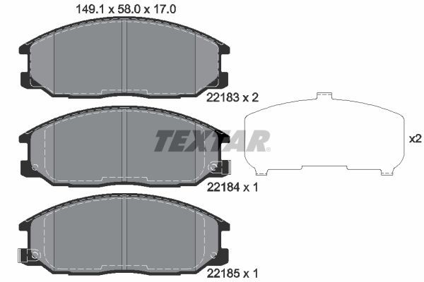 TEXTAR 2218301: Piduriklotsid Q+
