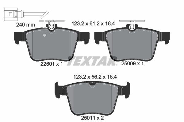 TEXTAR 2260101: Bromsbelägg Q+