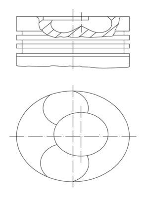 MAHLE ORIGINAL 228 31 10: Piston cu segment piston, fara canal de racire