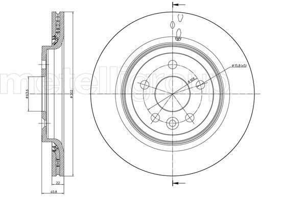 METELLI 23-0993C: Piduriketas Ø: 302,0mm, õhutusega, Ø: 302,0mm, värvitud