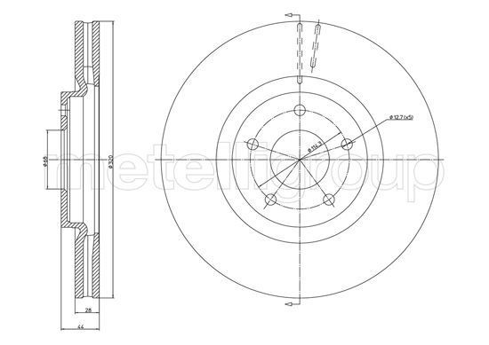 METELLI 23-1323C: Piduriketas Ø: 320,0mm, õhutusega, Ø: 320,0mm, värvitud