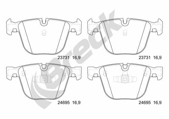 BRECK 23731 00 702 10: Piduriklotsid ilma lisavarustuseta