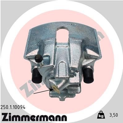 ZIMMERMANN 250.1.10094: Etrier de frână Axa fata stanga, fara suport