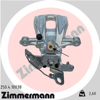 ZIMMERMANN 250.4.10038: Etrier de frână Axa spate dreapta, fara suport