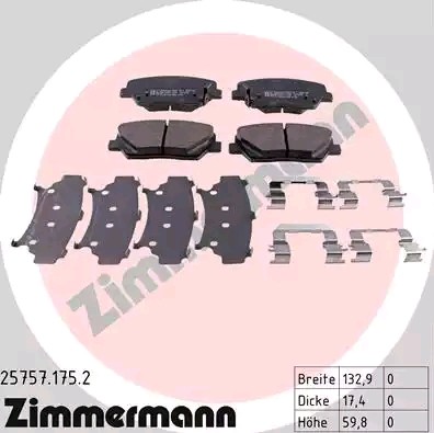 ZIMMERMANN 25757.175.2: Brzdové platničky Fotografia zodpovedá rozsahu dodávky