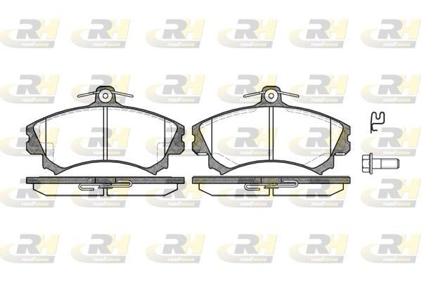 ROADHOUSE 2590.02: Plaquettes de frein Essieu avant, avec accessoires, avec ressort, avec feuille collante, avec vis/boulons