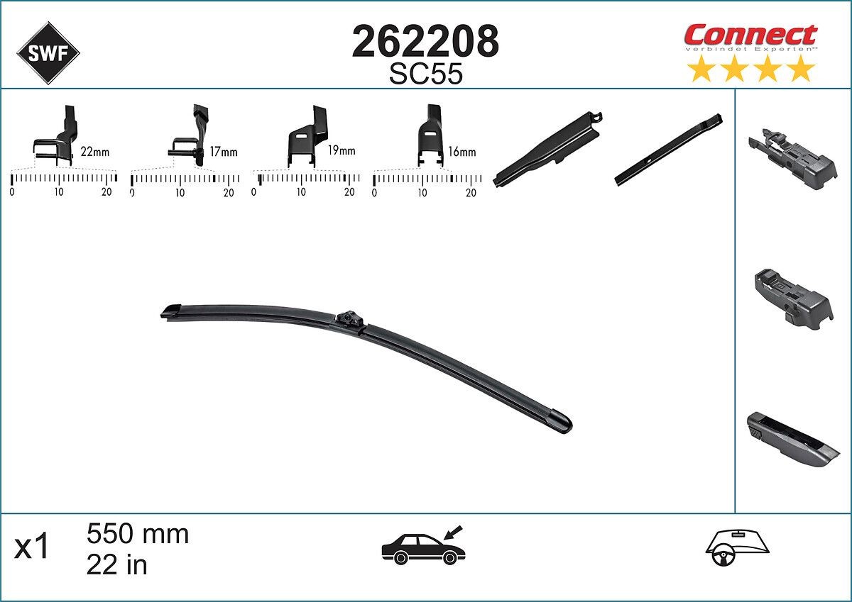 SWF 262208: Klaasipuhastaja 550mm Alternative Connect