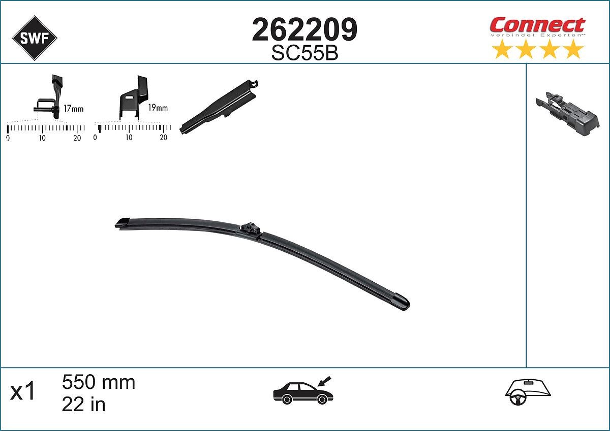 SWF 262209: Vinduesvisker 550mm Alternative Connect