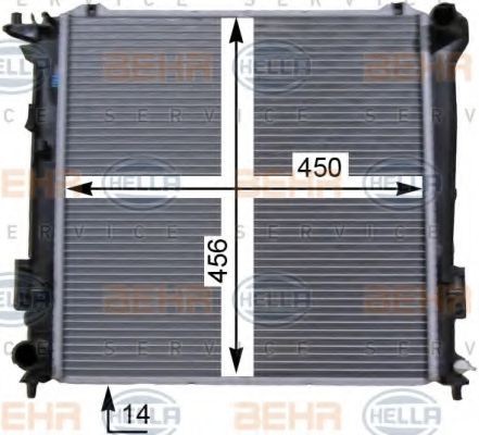 HELLA 8MK 376 763-321: Chladič, chlazení motoru HELLA BLACK MAGIC