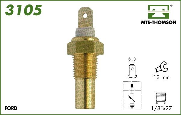 MTE-THOMSON 3105: Andur, Jahutusvedeliku temp. 1/8" X 27
