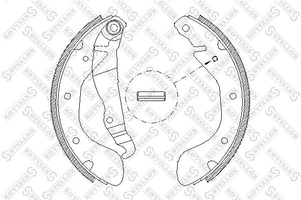 STELLOX 318 100-SX: Kit ganasce freni Assale posteriore, 200mm, con leva