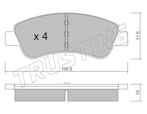 TRUSTING 336.0: Kit pastiglie freni