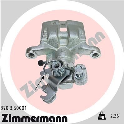 ZIMMERMANN 370.3.50001: Etrier de frână Axa spate stanga, fara suport