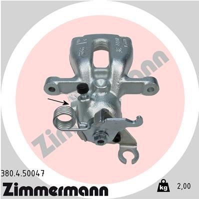 ZIMMERMANN 380.4.50047: Etrier de frână Axa spate dreapta, fara suport