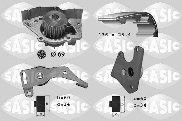 SASIC 3900004: Veepump + hammasrihmakomplekt