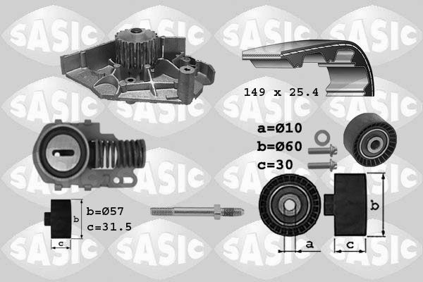 SASIC 3900005: Veepump + hammasrihmakomplekt
