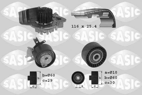 SASIC 3900007: Veepump + hammasrihmakomplekt