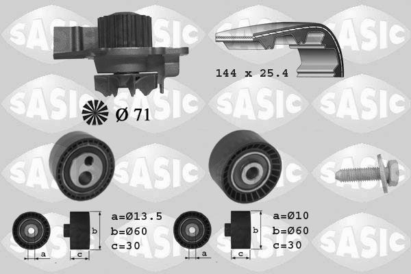 SASIC 3900013: Veepump + hammasrihmakomplekt