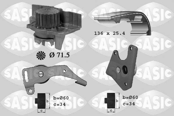 SASIC 3900018: Veepump + hammasrihmakomplekt