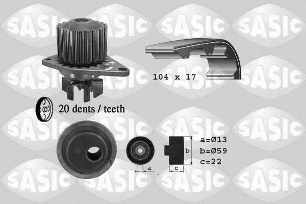 SASIC 3900020: Veepump + hammasrihmakomplekt