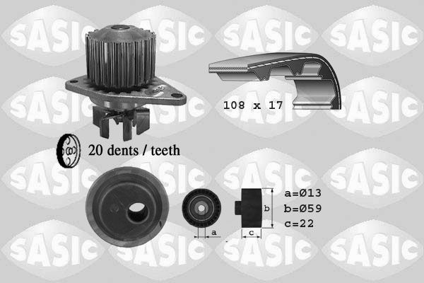 SASIC 3900021: Veepump + hammasrihmakomplekt
