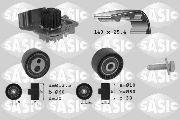 SASIC 3900025: Veepump + hammasrihmakomplekt