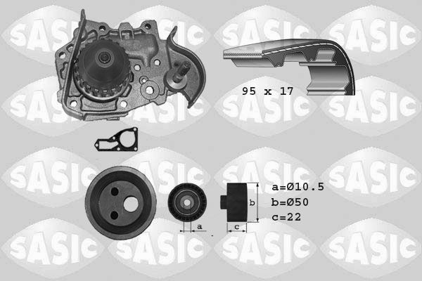 SASIC 3904006: Veepump + hammasrihmakomplekt