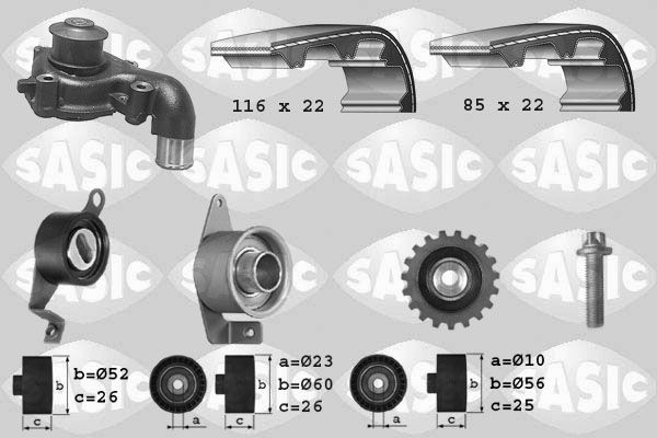SASIC 3906011: Veepump + hammasrihmakomplekt