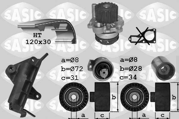 SASIC 3906019: Vesipumppu + jakohihnasarja