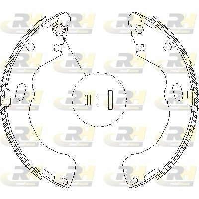 ROADHOUSE 4146.00: Set saboti frana puntea spate, 228,6mm, fara levier