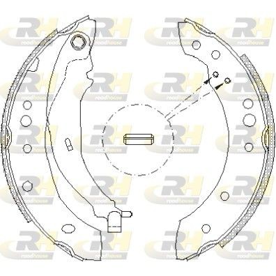 ROADHOUSE 4149.01: Set saboti frana puntea spate, 203mm, cu pârghie