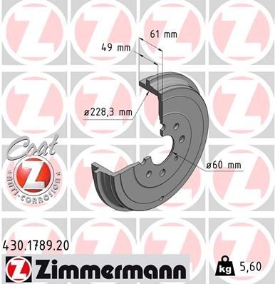 ZIMMERMANN 430.1789.20: Piduritrummel 274mm COAT Z
