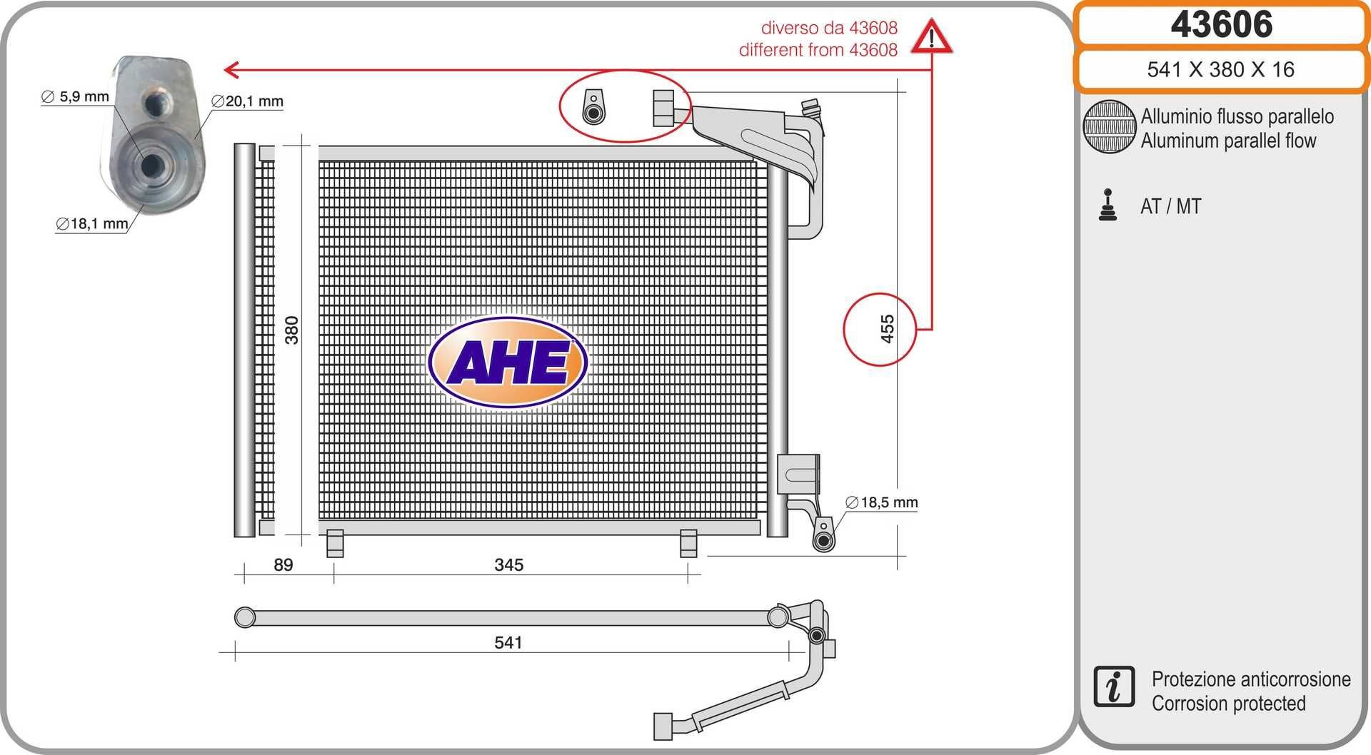 AHE 43606: Condenseur, climatisation