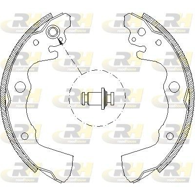 ROADHOUSE 4662.00: Set saboti frana puntea spate, 180mm, cu acceasorii, fara levier
