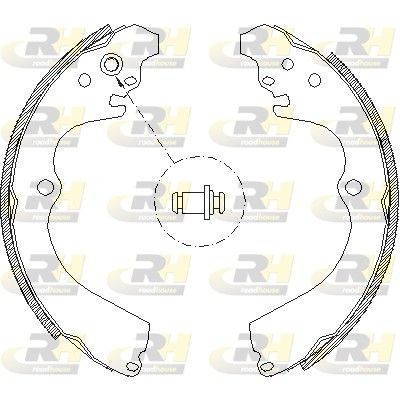 ROADHOUSE 4663.00: Set saboti frana puntea spate, 228,6mm, fara levier