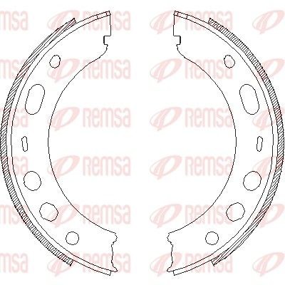 REMSA 4724.00: Piduriklotside komplekt, seisupidur Tagasild, 180mm, ilma vardata