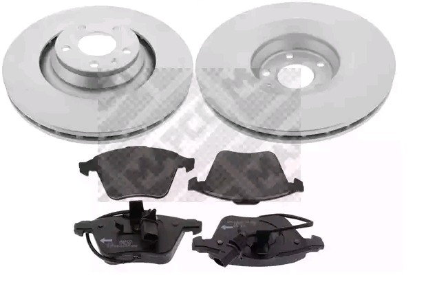MAPCO 47989HPS: Set frana, frana disc punte fata, Ř: 347mm, ventilat, cu tabla anti scartait