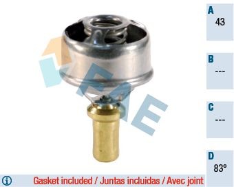 FAE 5202883: Termostat, lichid racire 83°C, cu garnituri