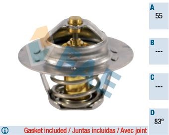 FAE 5205383: Termostat, lichid racire 83°C, cu garnituri