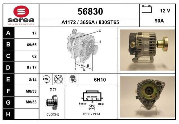 EAI 56830: Alternator 90A, cu regulator integrat