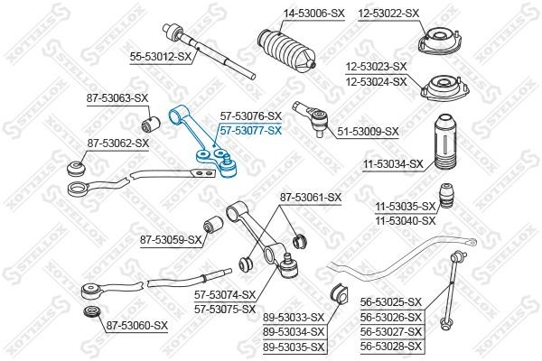 STELLOX 57-53077-SX: Brat, suspensie roata Axa fata dreapta