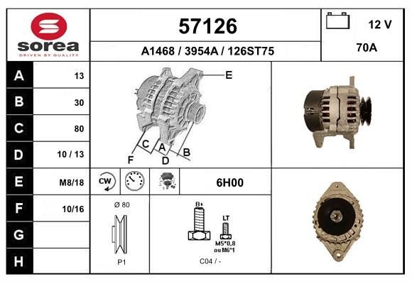 EAI 57126: Alternator 70A, cu regulator integrat