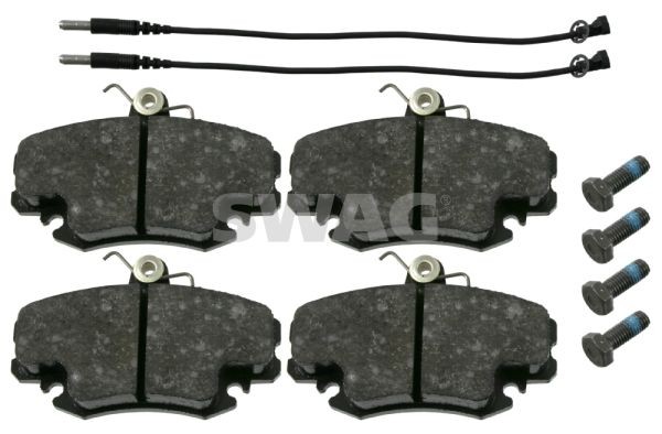 SWAG 60 91 6191: Piduriklotsid Esisild, koos paigaldus-/kinnitusmaterjaliga, koos pidurisadula kruvidega, koos kinnitusmaterjaliga