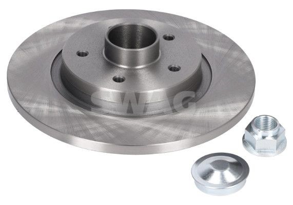 SWAG 60 93 8304: Disco de freno Eje trasero, Ø: 274mm, macizo, Ø: 274mm, aceitado, con cubierta grasa, con anillo sensor ABS, con cojinete rueda