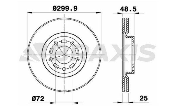 BRAXIS AE0314: Brzdový kotúč Ø: 299,9mm, vetraný