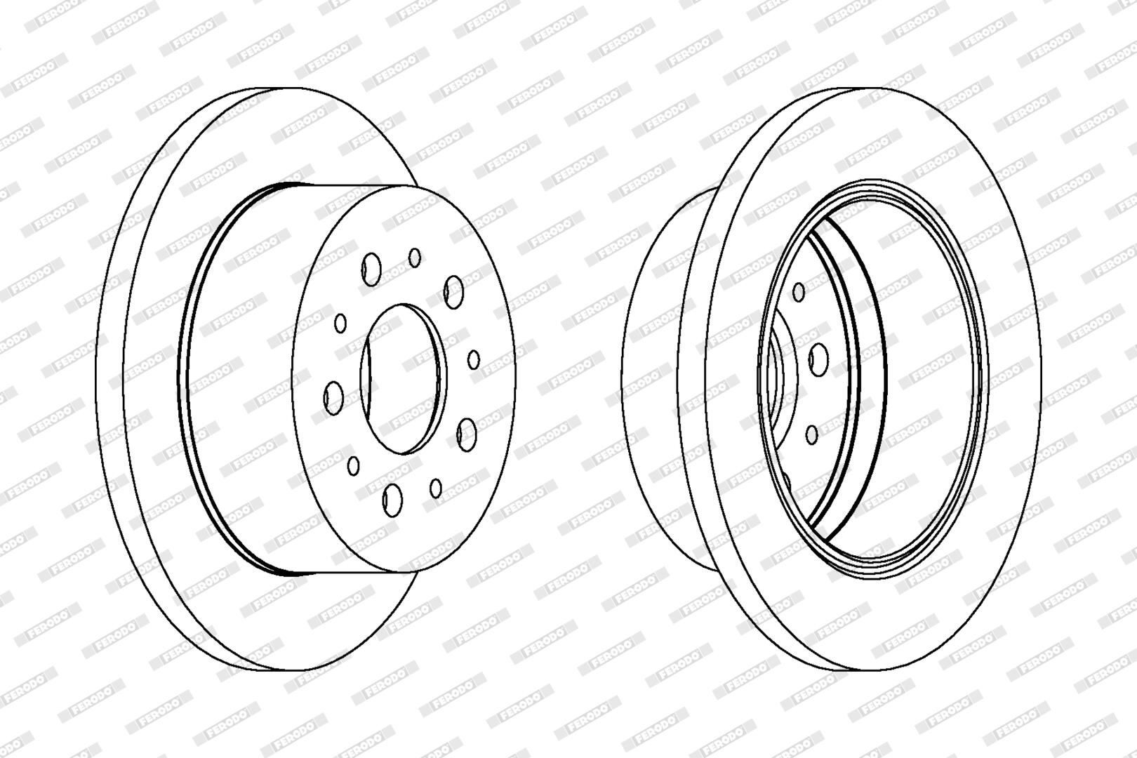 FERODO DDF1144C: Remschijf Ø: 280mm, volledig, Ø: 280mm, Gecoat, Zonder schroeven PREMIER