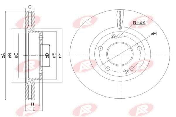 AP-SA H2003V: Remschijf Vooras, Ø: 280mm, Geventileerd, Ø: 280mm